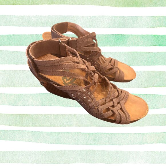 ✨👡 OTBT St. Joseph Woven Leather Wedge Sandals – Size 8.5 M 👡✨ - Picture 1 of 6